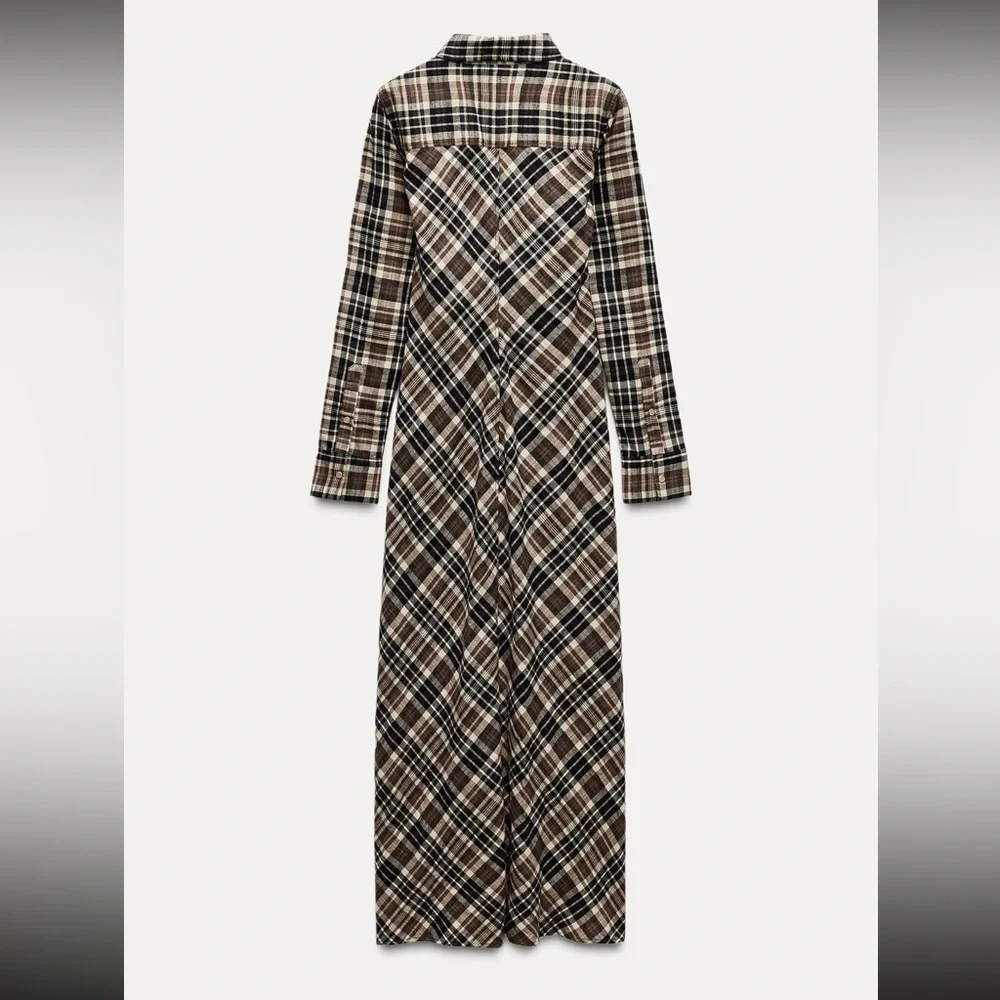 ZARA Plaid Shirt Dress ZARA 9282/060/121 194/020 - Picture 15 of 17
